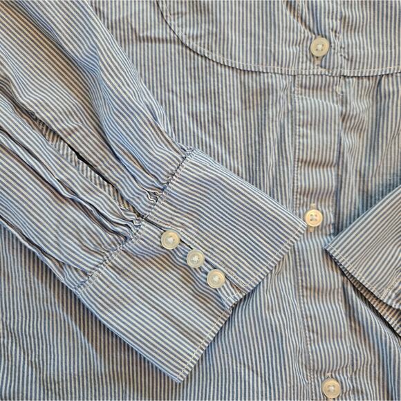 Lucky Brand Women's Striped Button Down Shirt White Blue Size XL - Picture 4 of 8